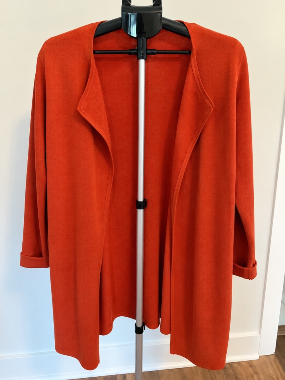 J.Crew Burnt Orange Open Front Longline Cardigan Sweater